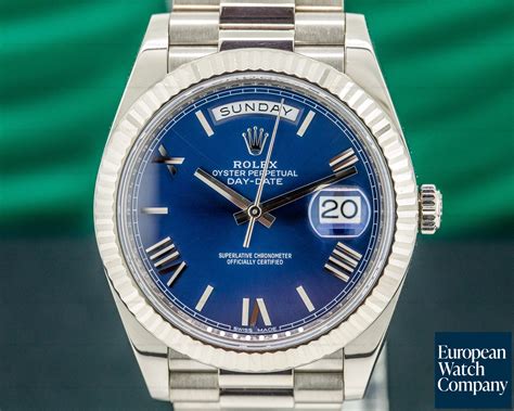 buky rolex day-date presidential white gold with blue dial|Rolex white gold watch.